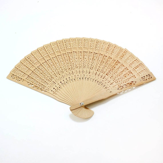 Items similar to Foldable Sandalwood Frame Chinese Hand Fan [set of 2 ...