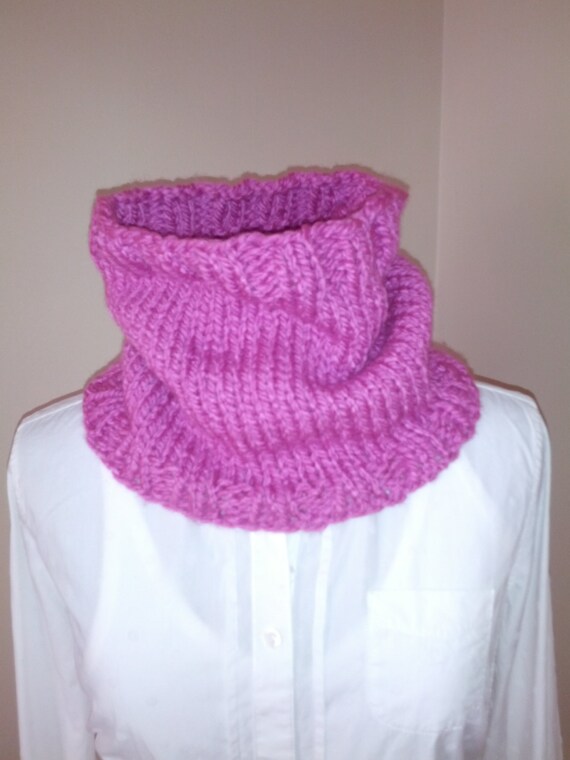 Items similar to Pink Cowl Neck Warmer Ready to Ship on Etsy