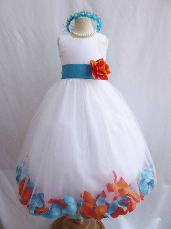 CUSTOM COLOR Flower Girl Dress Rose Petal Dress by LuuniKids
