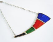 Stained Glass Statement Necklace - Colorful Necklace - Stained Glass Jewelry
