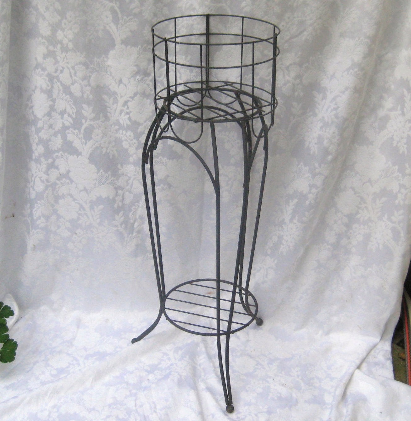 Wrought iron tall plant stand fern stand shabby farmhouse