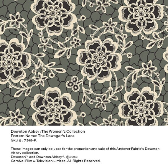 Downton Abbey Fabric The Dowager's Lace by Kathy Hall