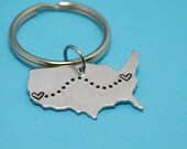 United States Keychain or Necklace - Best Friend Gift - Couples Gift - Long Distance Love Il_170x135