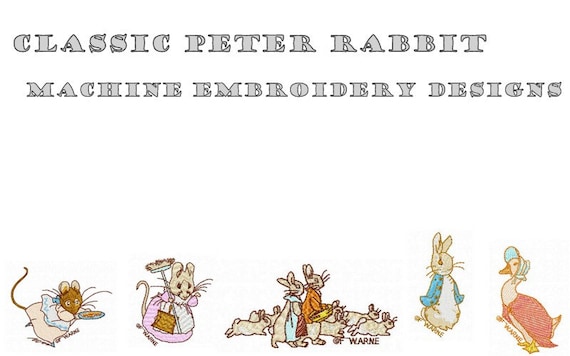 Machine Embroidery Designs Classic Peter Rabbit Instant