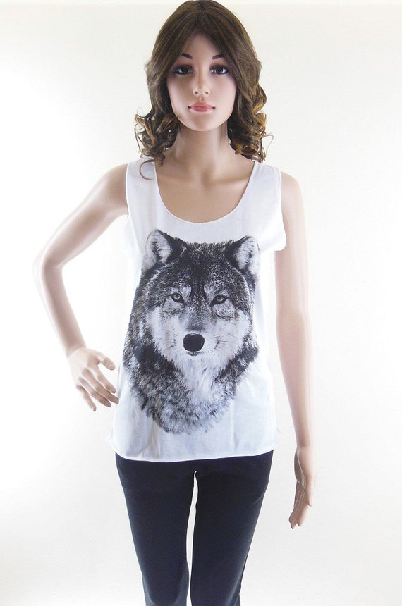 Size SWolf Tshirt wolf shirt wolf tank top fox tshirt animal