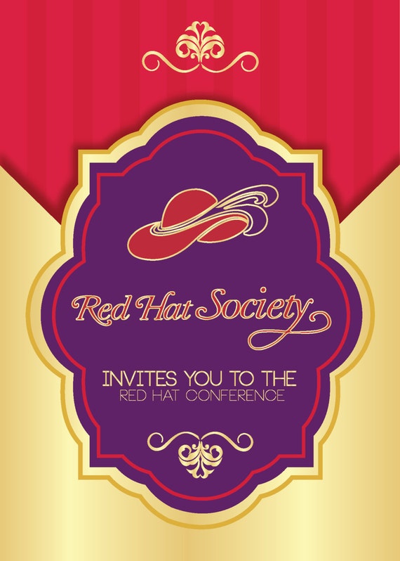 Items similar to Red Hat Society Invitation on Etsy