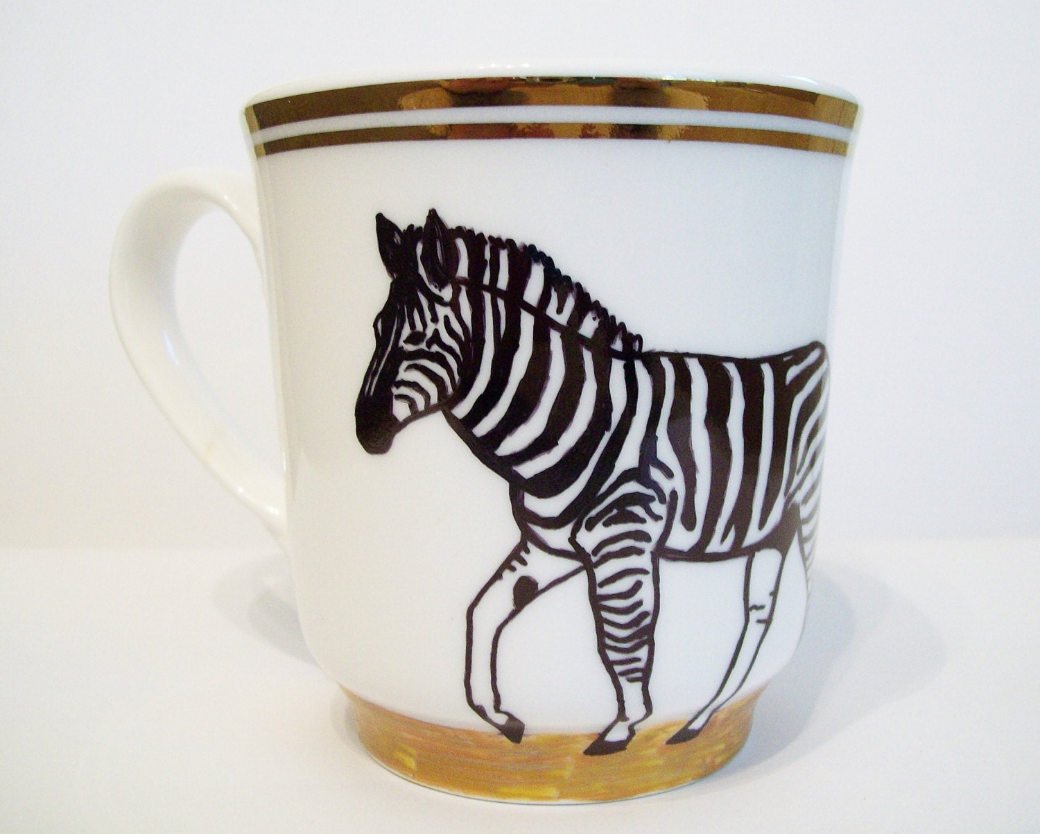 Zebra Coffee Mug Tea Cup Hand Drawn Sharpie by TheCreativeCamille