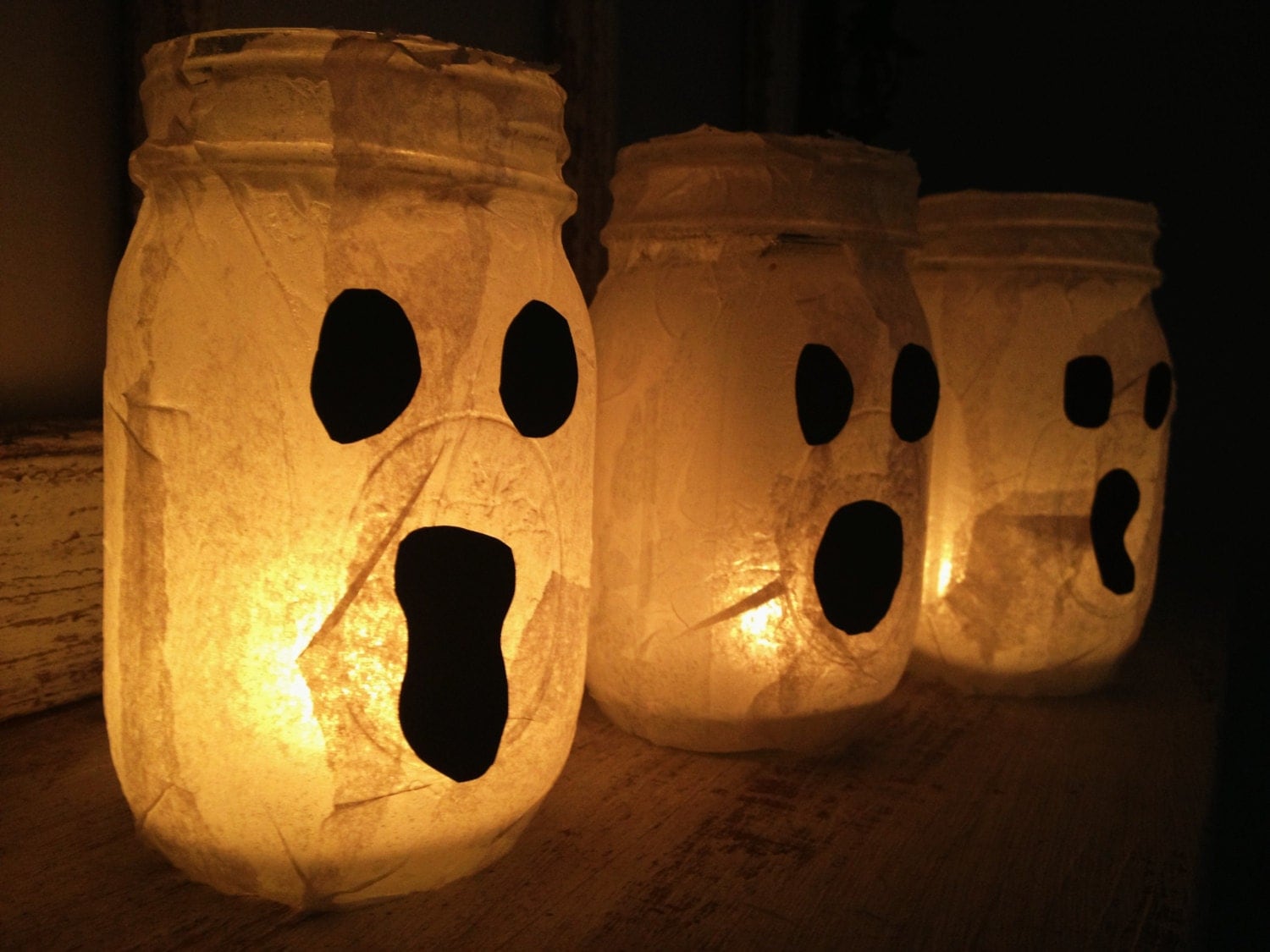 Ghost Candle Holder Halloween Mason Jars. by xxMagnoliaLanexx