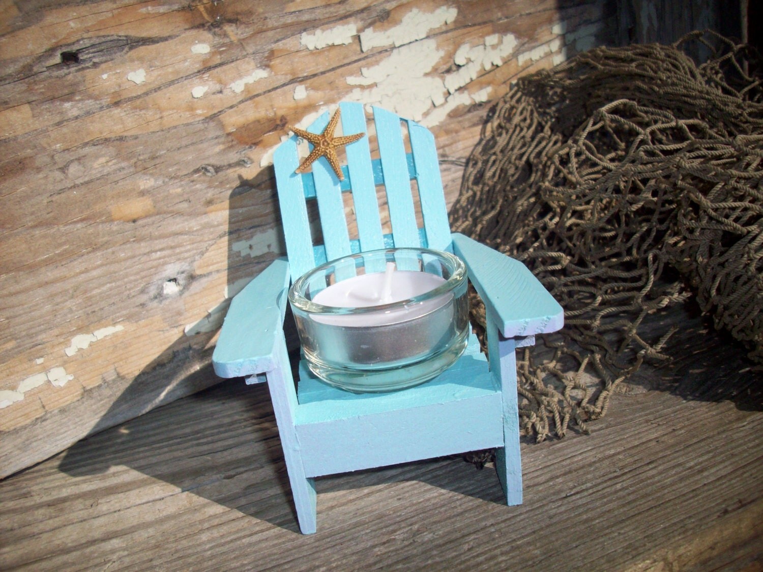 Beach Decor Adirondack Chair Candle Holder Wedding Decor