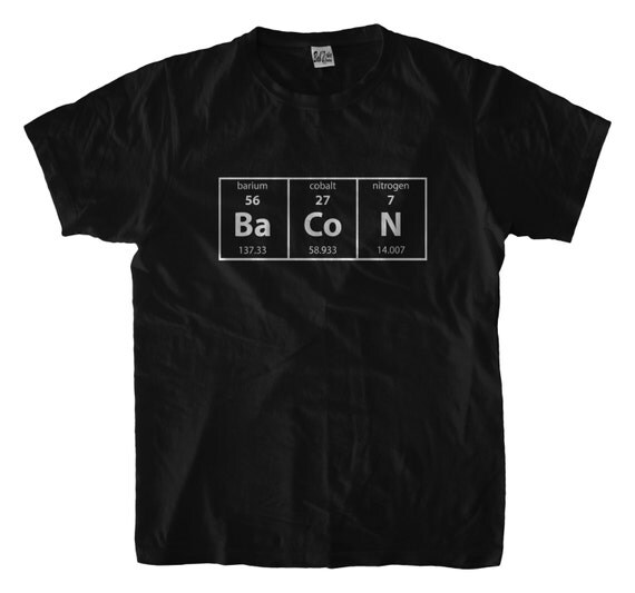 etsy periodic table shirt Science Periodic Carnivore Meat Funny Pig Pork Table Bacon shirt of T