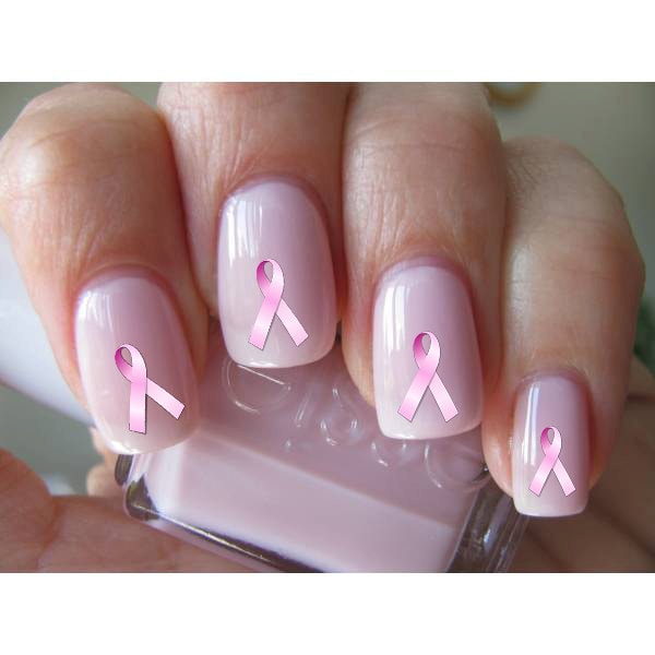 BREAST CANCER RIBBON nail decals. They are by NailStatement
