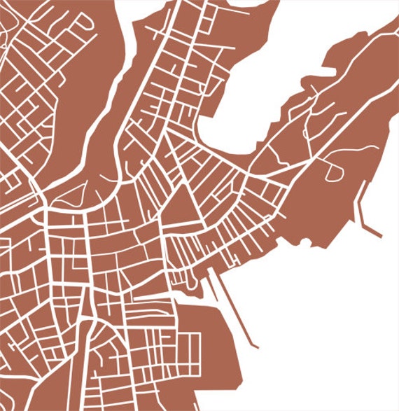 Salem Map Massachusetts Poster Print