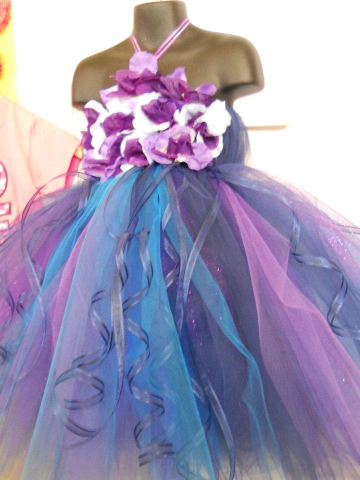 Sweet Blue and Purple Elegant Flower girl tutu dress