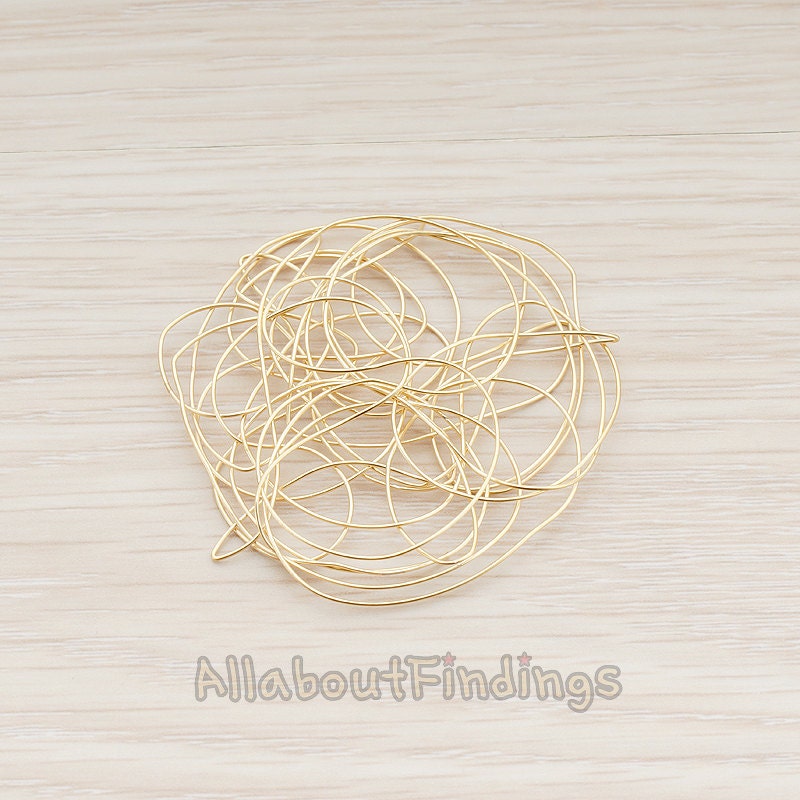 PDT529MG // Matte Gold Plated Organic Wire Scramble Pendant