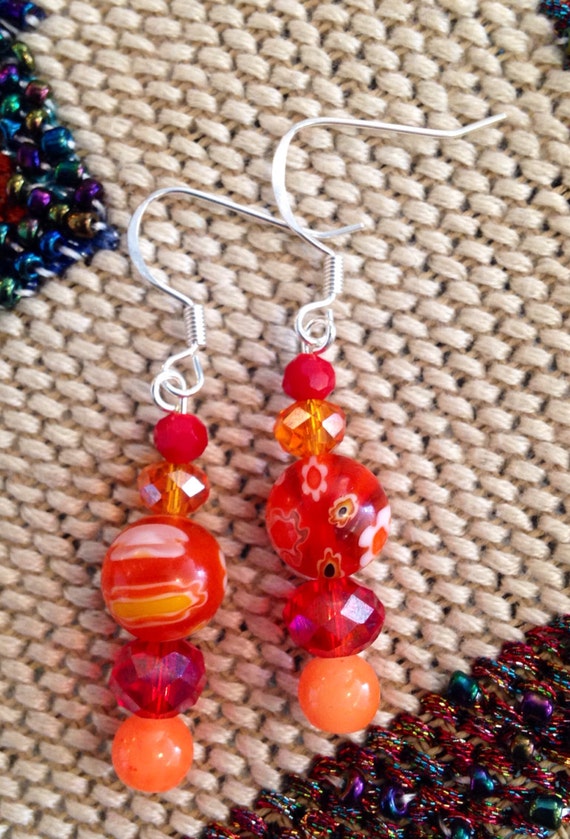 Items similar to Orange crush earrings on Etsy