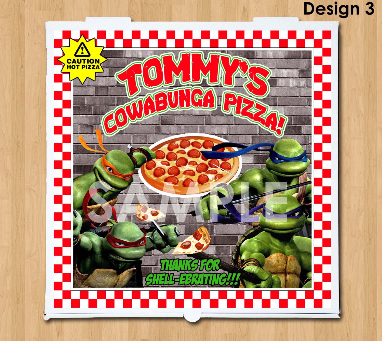 TMNT Teenage Mutant Ninja Turtles Pizza Box Label Printable