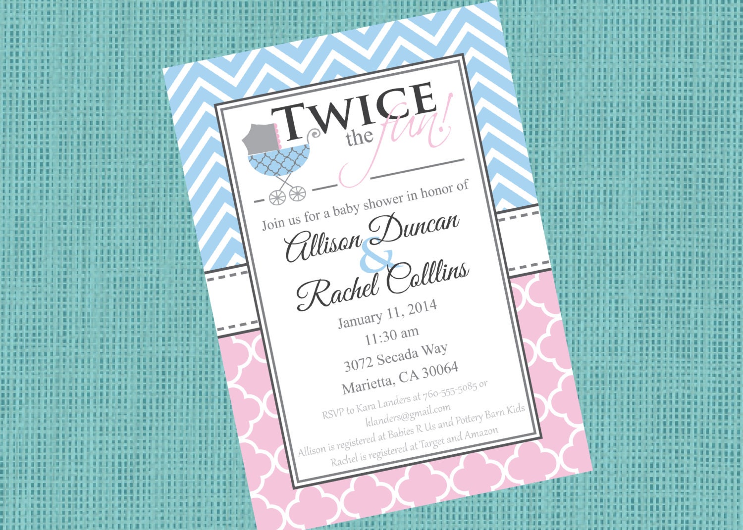 Double Baby Shower Invitations 2