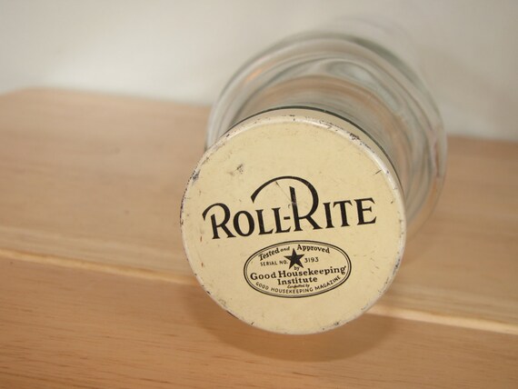 Vintage Roll Rite Glass Rolling Pin With Original Cap 1950s