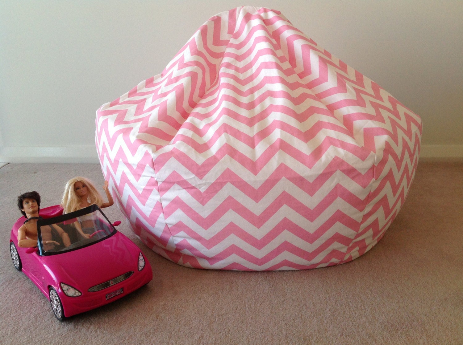 Girls Bean Bag ON SALE For Children Baby Pink And White Zig   Il Fullxfull.491311981 Oblc 