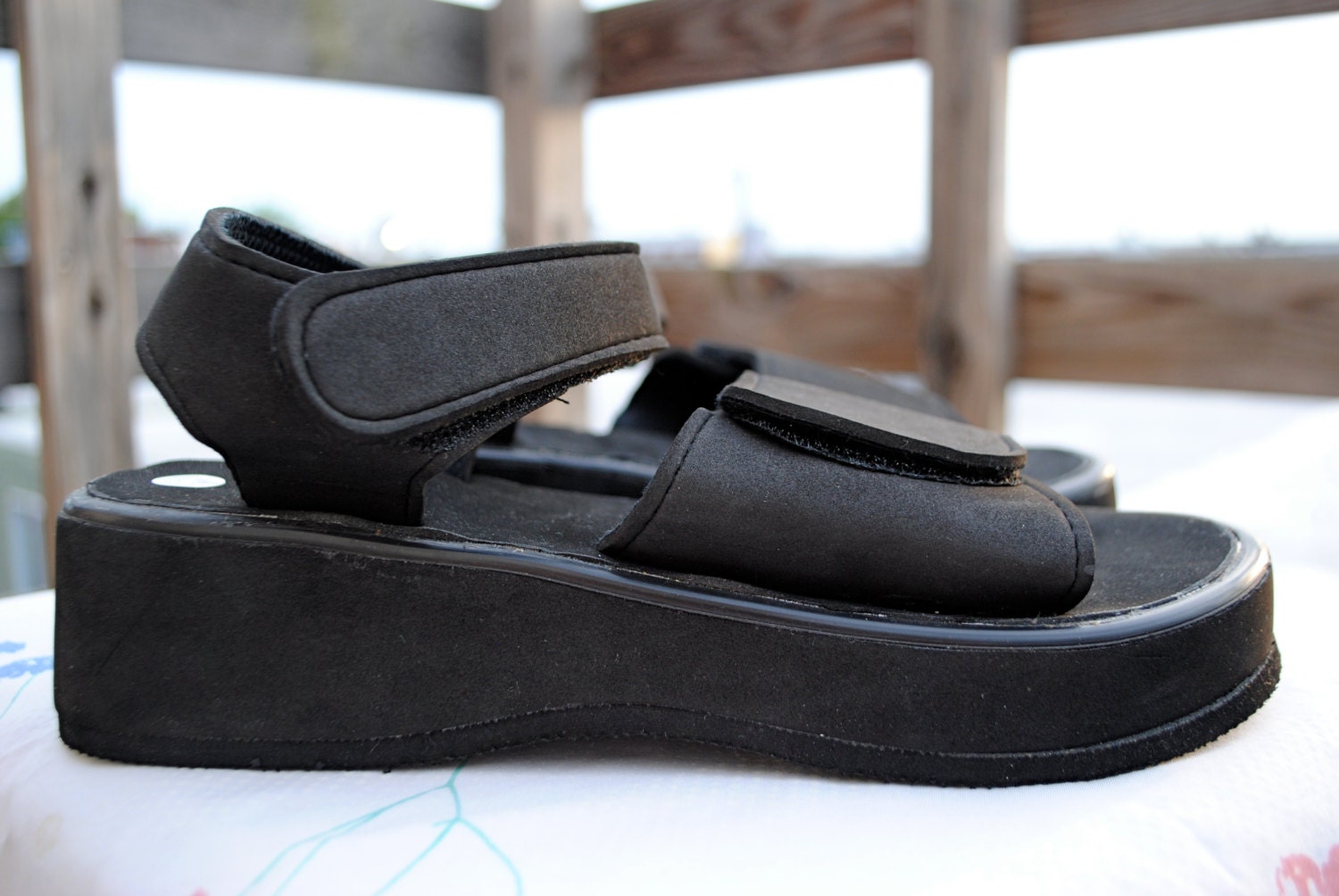 platform sandals velcro