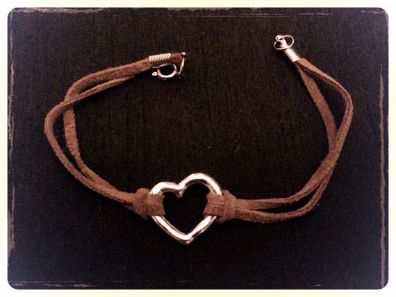 Items similar to Brown Heart Bracelet on Etsy