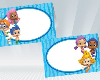Bubble Guppies Food Tent / Food Label - Blue or Pink