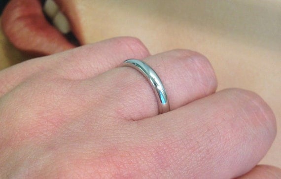 3mm d shape wedding ring