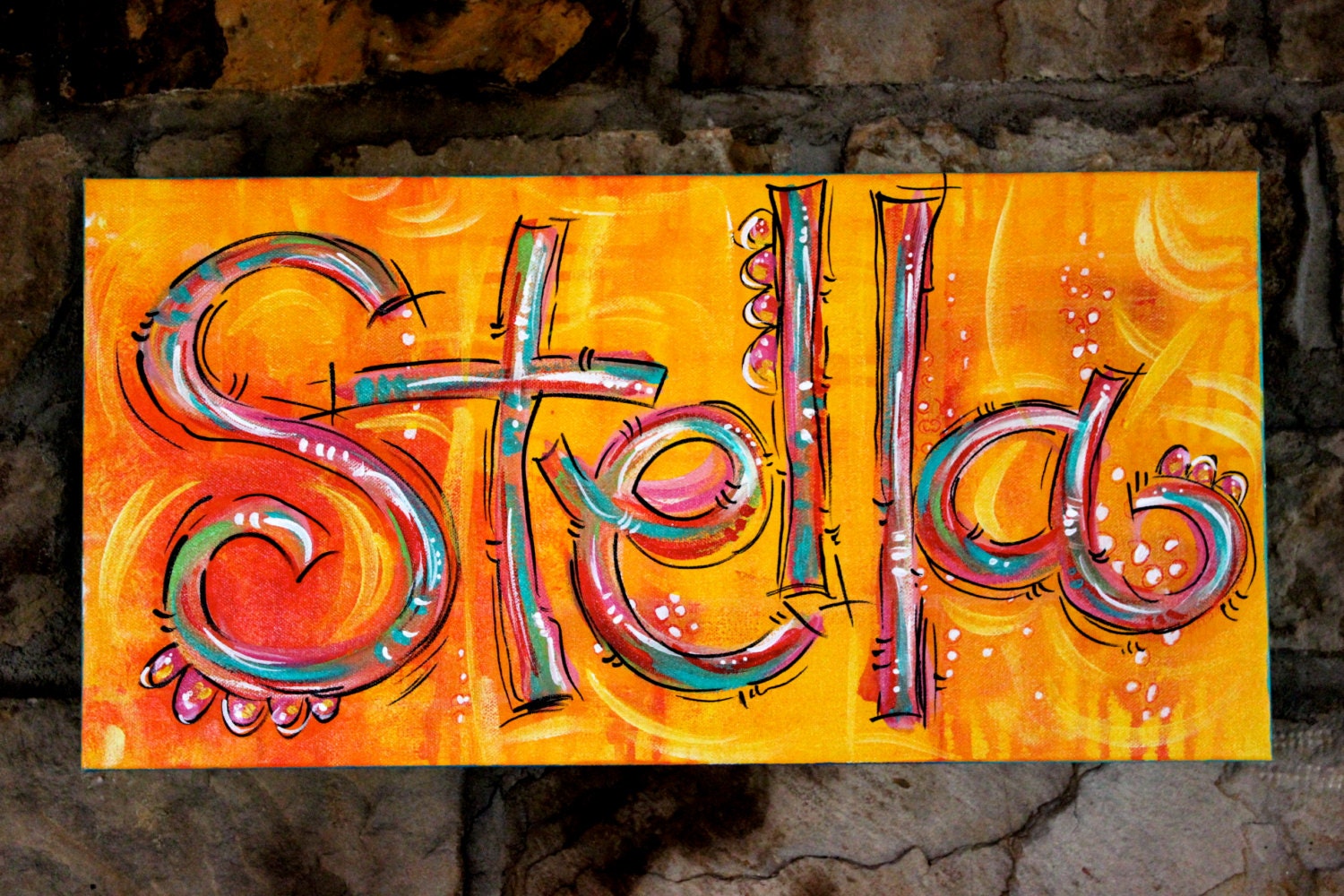 NAME Canvas ORIGINAL PAINTING Acrylic On Canvas   Il Fullxfull.482573421 391x 