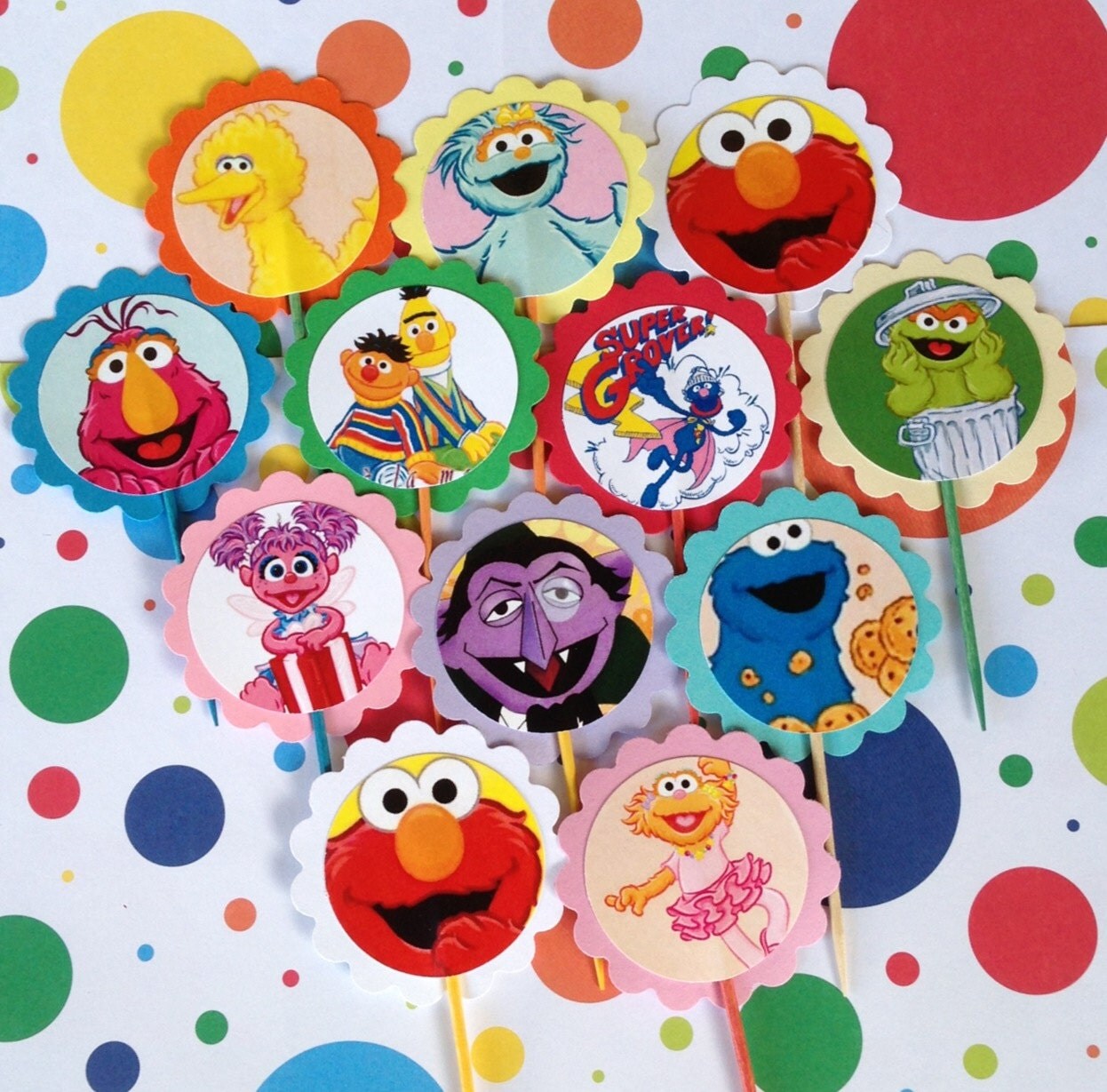 Sesame Street Cupcake Toppers by PartyXtras on Etsy
