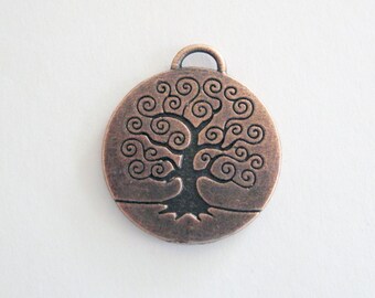Antique Copper Color Tree of Life Pendant, 1 inch Size, CLJewelrySupply