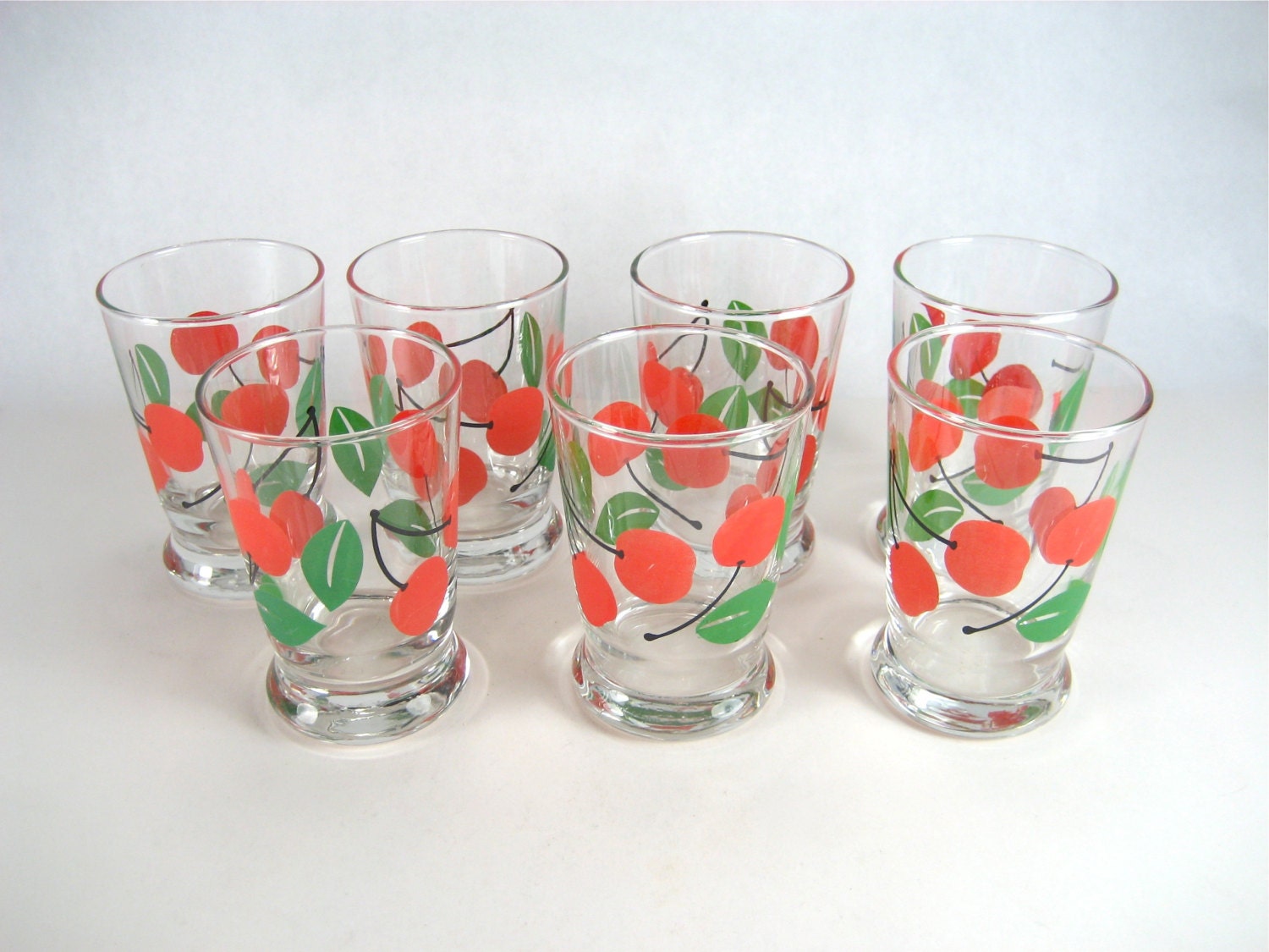 LIBBEY Cherry Juice Glasses / Tumblers by DiagnosedNostalgia
