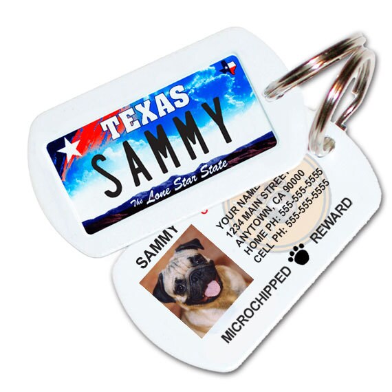 Items similar to Texas License Plate Pet ID Tag Dog ID Tag Free