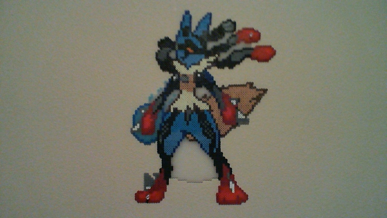 Items similar to Perler Bead MegaLucario Pokemon X and Y on Etsy