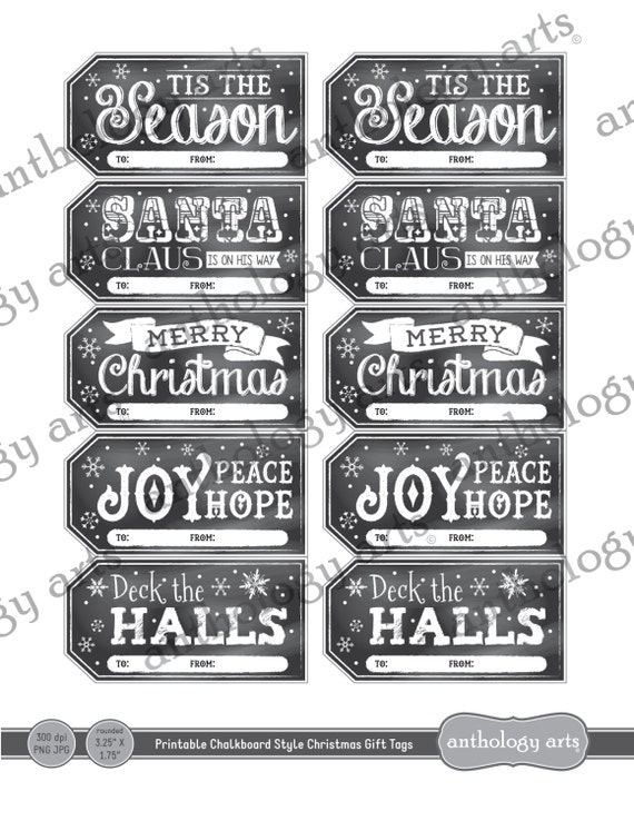 Printable Christmas Gift Tags Chalkboard Style by rsvplove