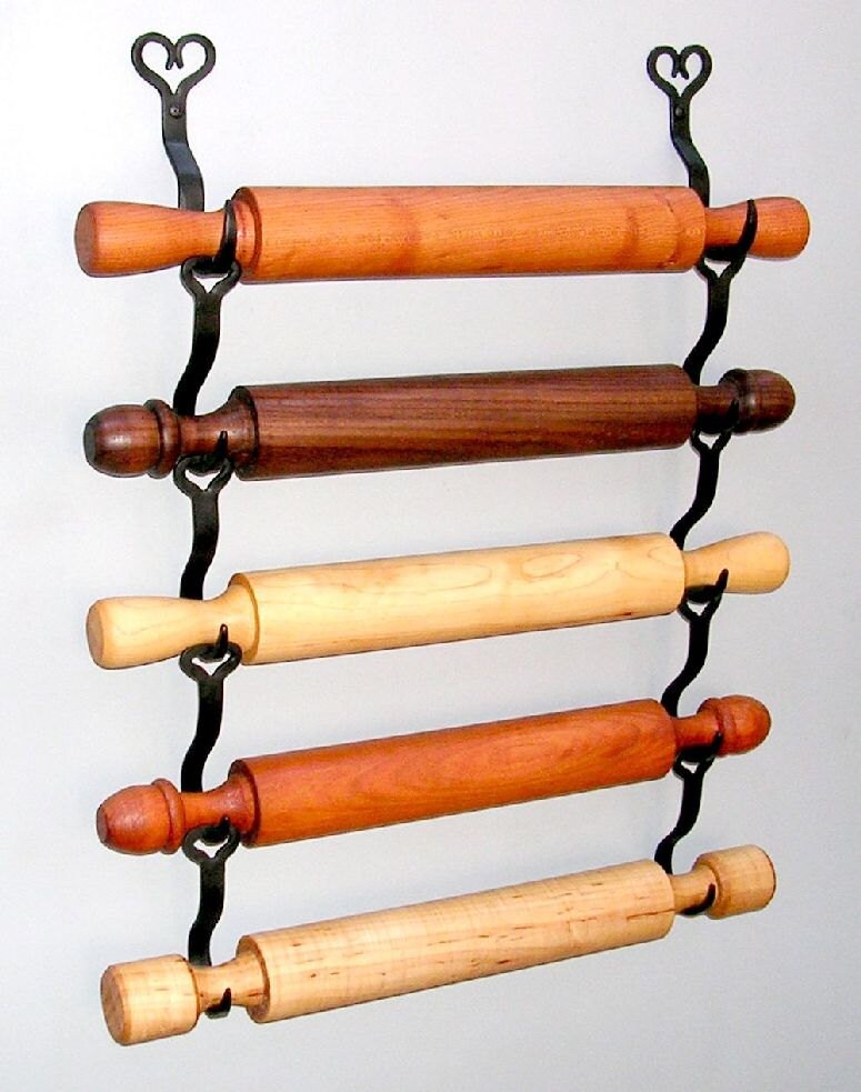 Rolling Pins hand turned wooden wall displaytraditional