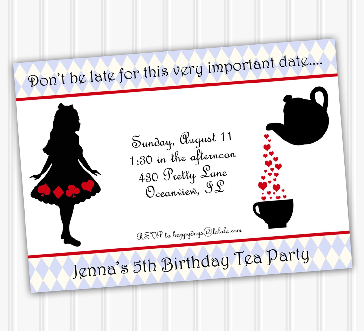 Alice in Wonderland Invitation INSTANT DOWNLOAD Alice in