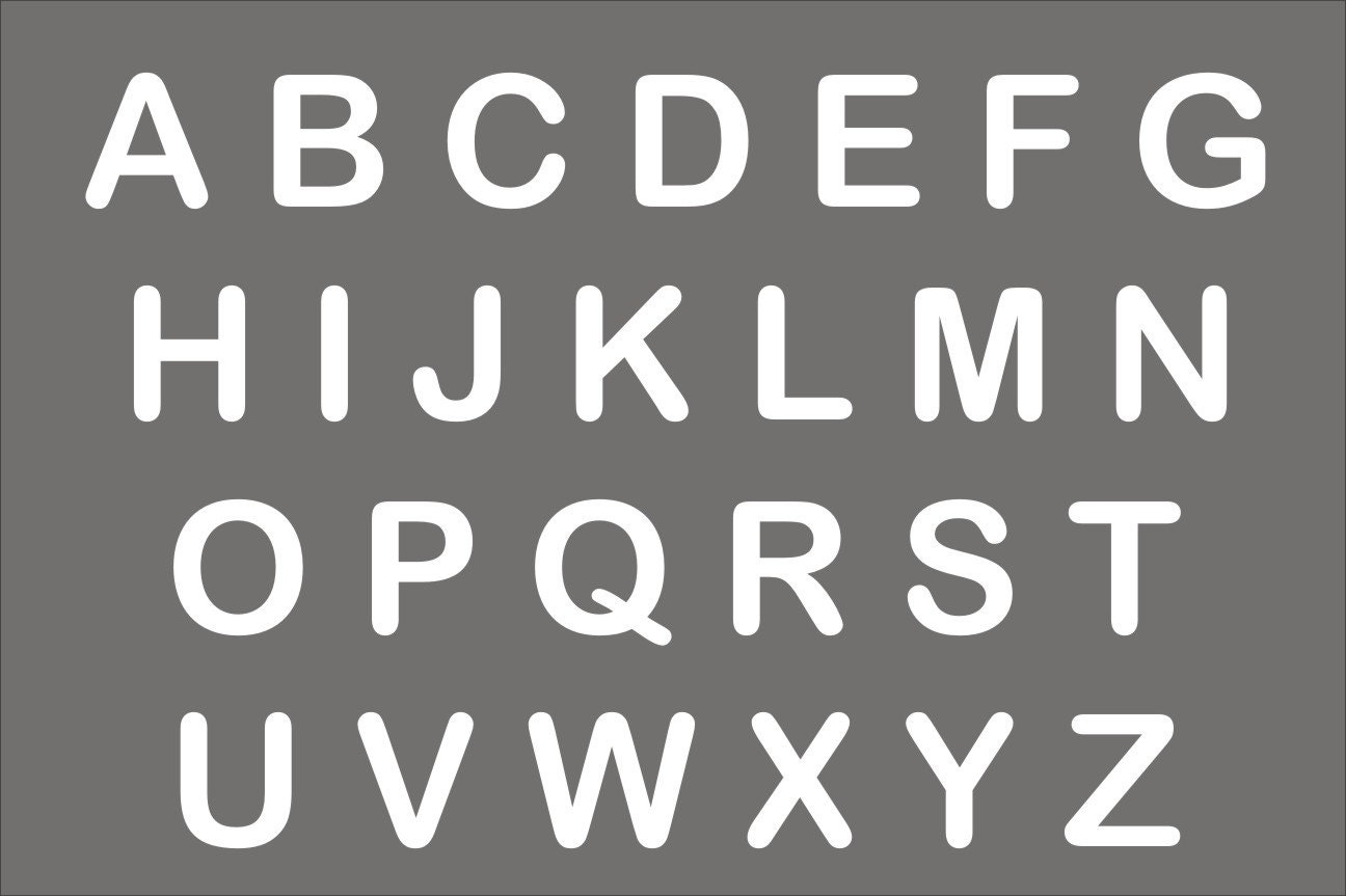Alphabet Reusable STENCILS 003 A Z Letters 6 Sizes