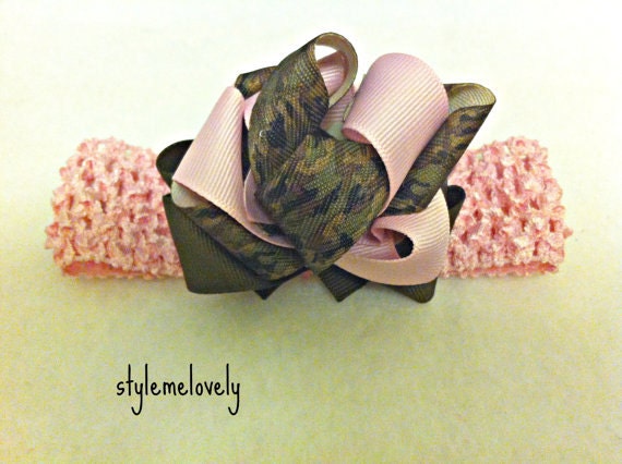 Baby Girl Light Pink Camo Headband Baby Girl Light Pink Camo Headband