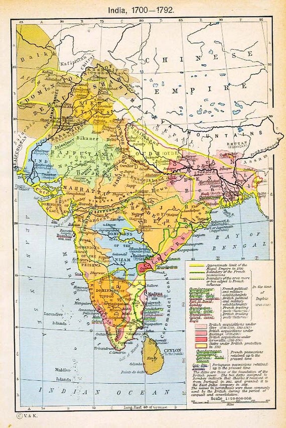 Print of Map-India 1700-1792