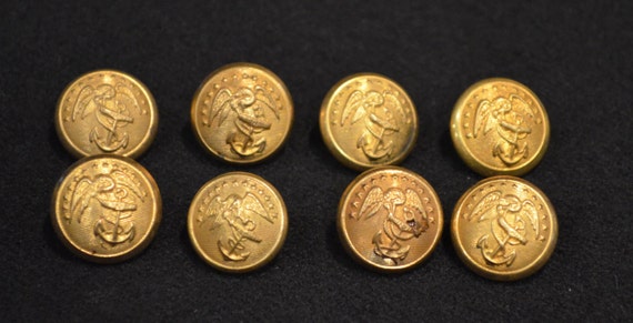 Items similar to 8 Vintage Brass Marine Corps Uniform Buttons on Etsy