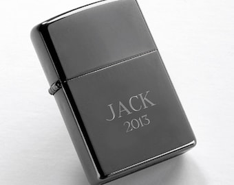 Engraved Black Ice Zippo Lighter - Personalized Zippo - Engraved Zippo - Zippo Black Ice - Gifts for Men - Groomsmen Gifts - GC203