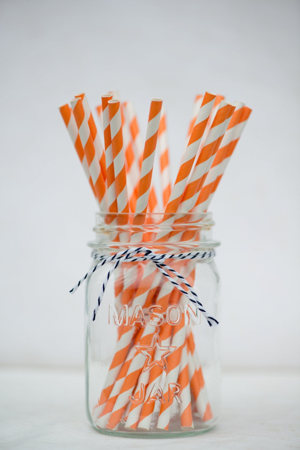 Orange Striped Paper Straws by HooplaEvents on Etsy