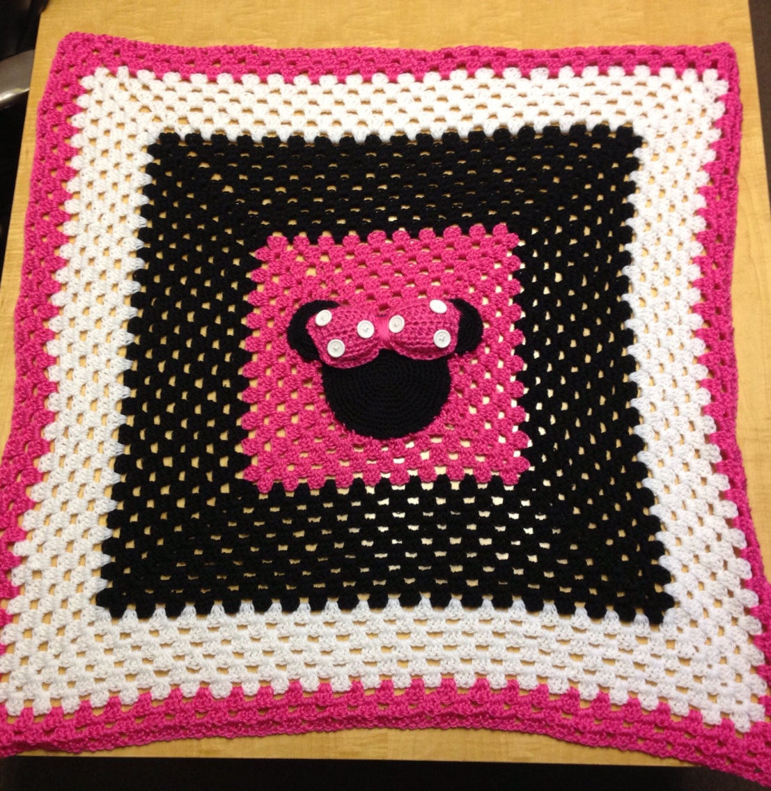 Minnie Mouse Crochet Baby Blanket by CrystalCrochetCrafts on Etsy