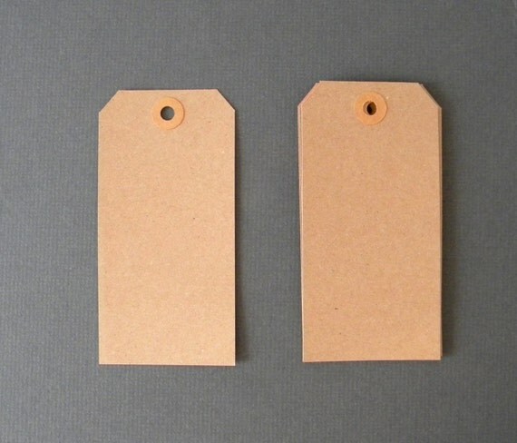 25 Brown Kraft Tags 4 3/4 x 2 3/8 Parcel Tags