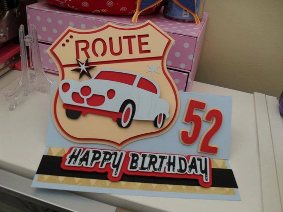 Route 66 Vintage Personalised Birthday Card car birthday Route 66 Vintage Personalised Birthday Card car birthday