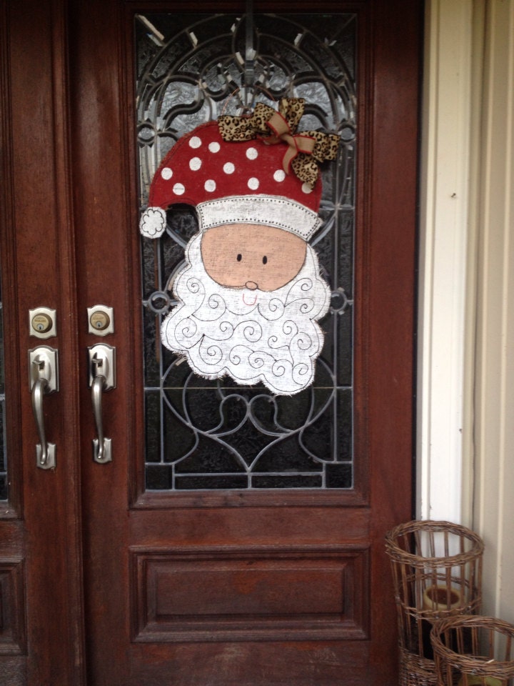 Santa Burlap Door Hanger