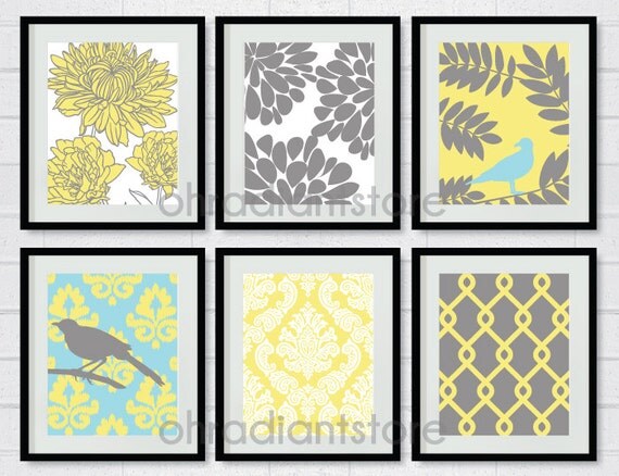 Free Printable Wall Art Yellow | items similar to yellow grey bird flower digital printable Free Printable Wall Art Yellow | items similar to yellow grey bird flower digital printable
