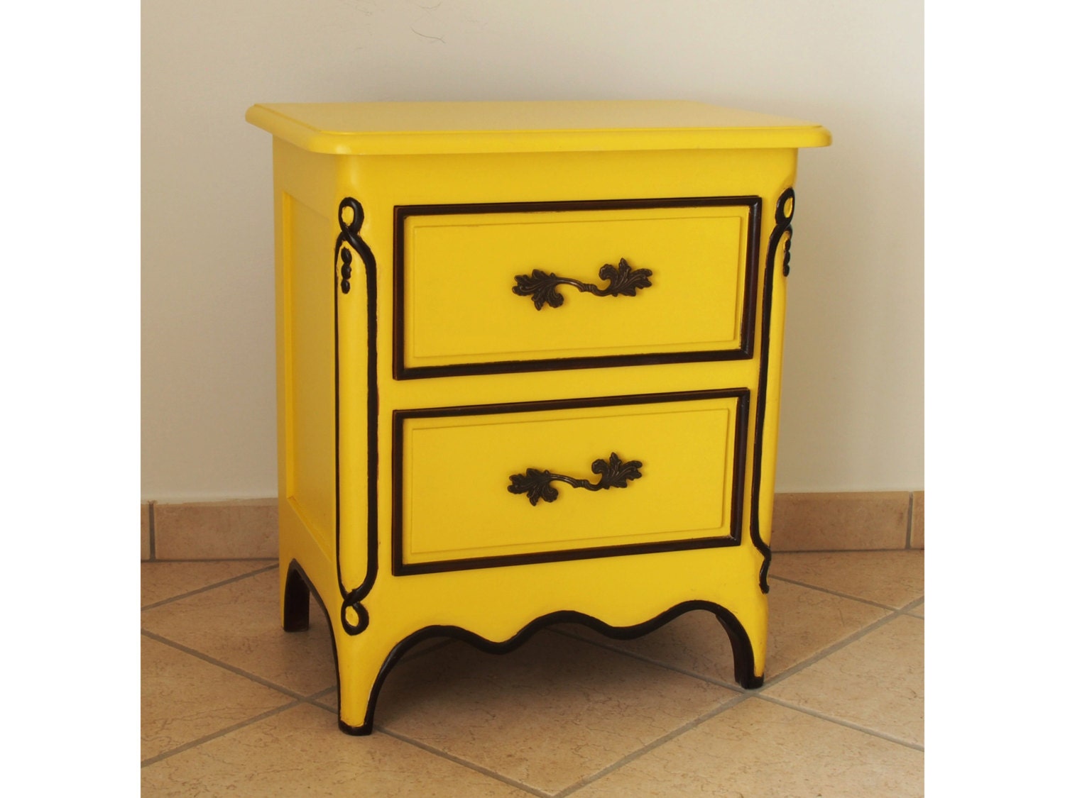 Yellow Bedside Table