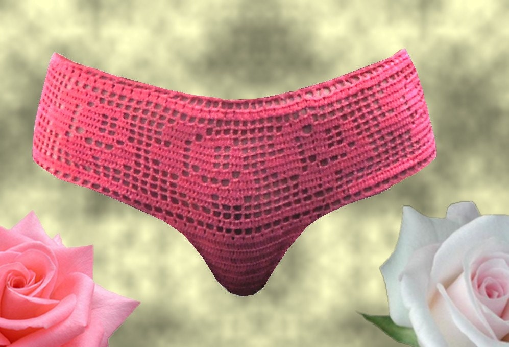 Hand Crochet Sexy Panties Ten Roses