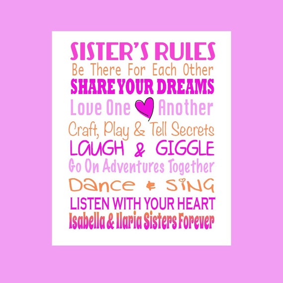 sisters rules t shirts